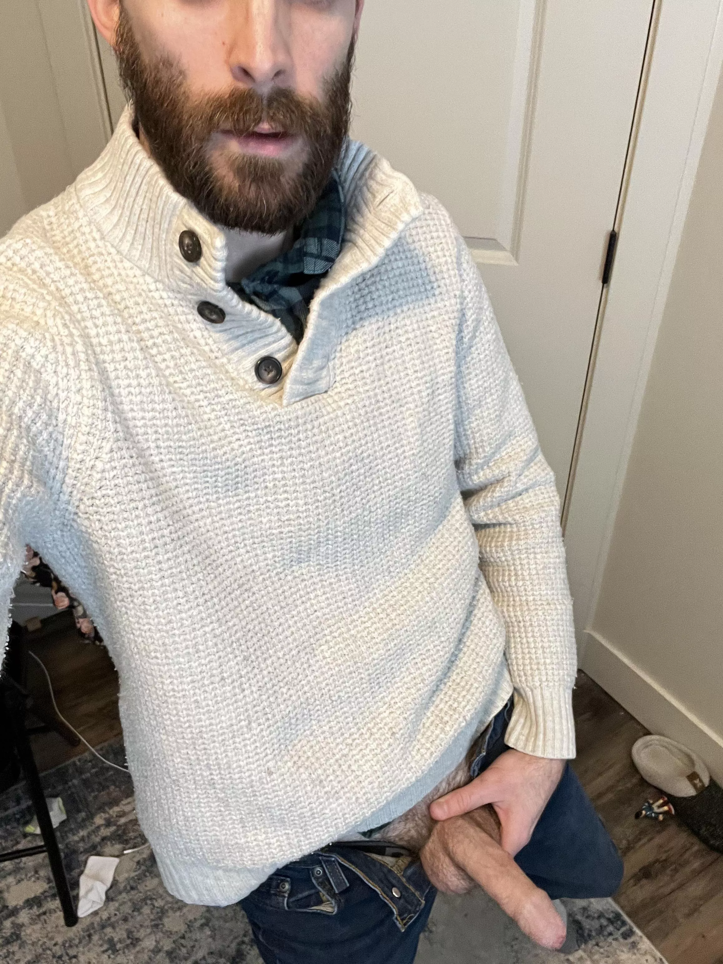 32 Anyone want to wear my sweater?