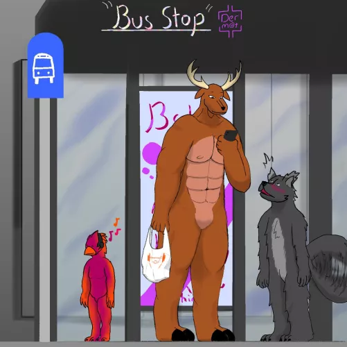 Bus stop {Art by me! 🥰}
