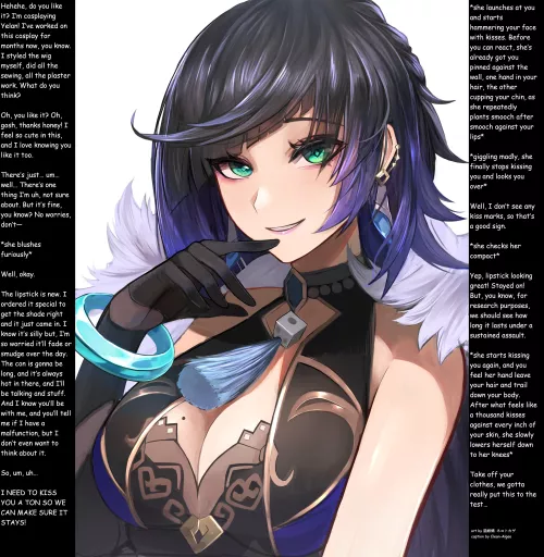 Cosplay Girlfriend Wants You to Stress-Test Her Lipstick [kissing] [oral] [girlfriend] [gender neutral pov]