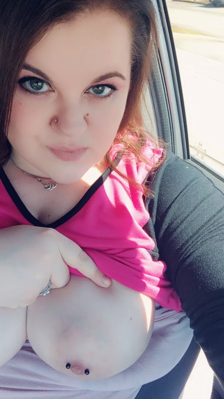 Distracting hubby while he's driving 😉