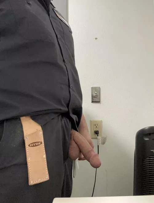 Had to whip out out in the work bathroom. Hope you enjoy my half chub ;)