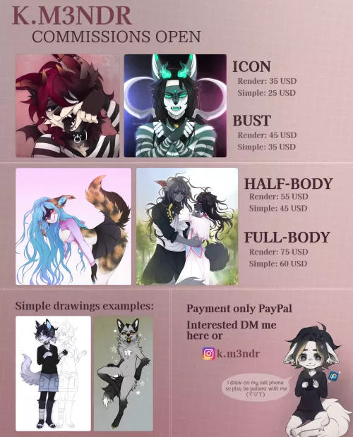 Helloo everyone, this is my first time opening comms here, I'm so anxious😖 Will be 3 slots!💕