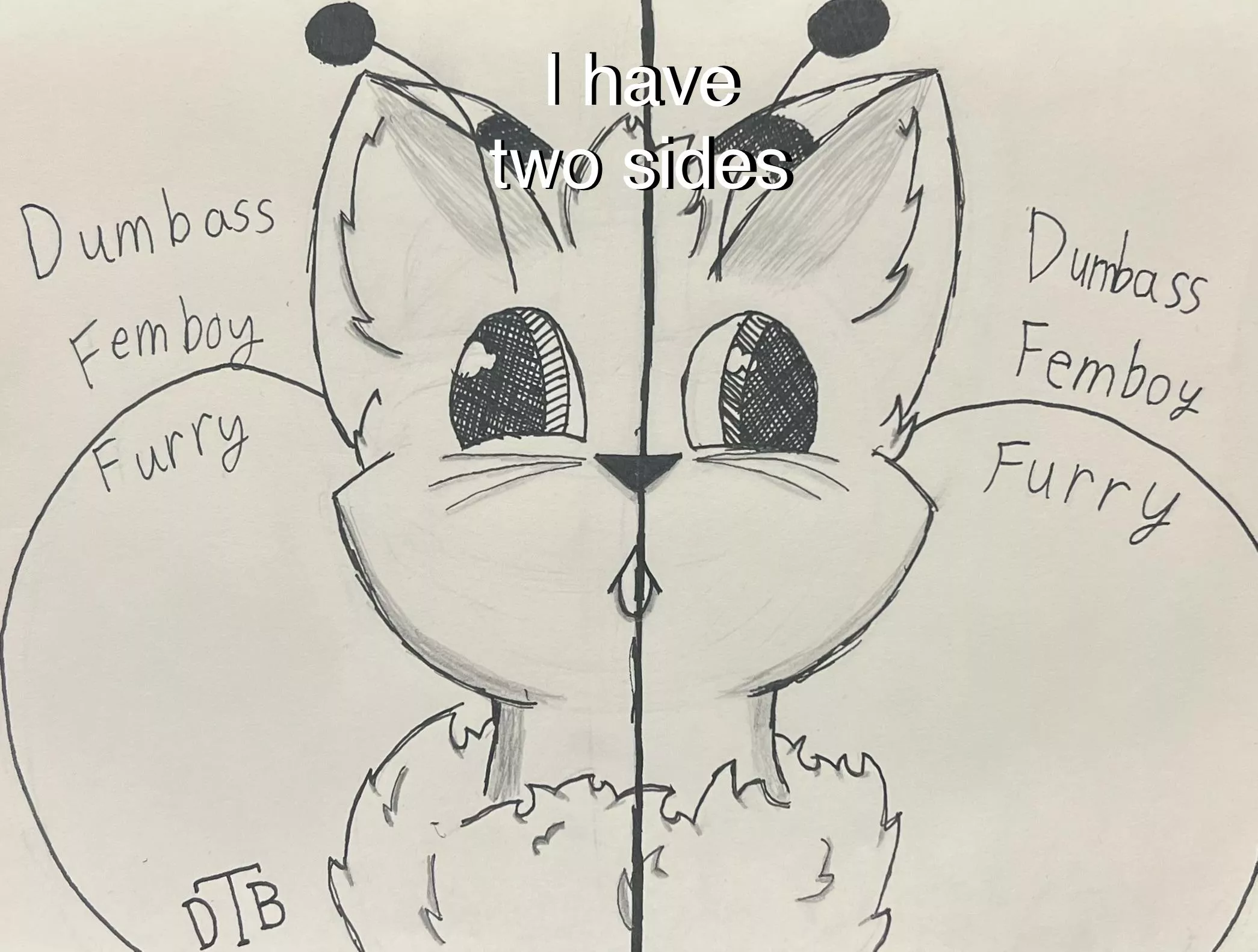 I have two sides [art by me]
