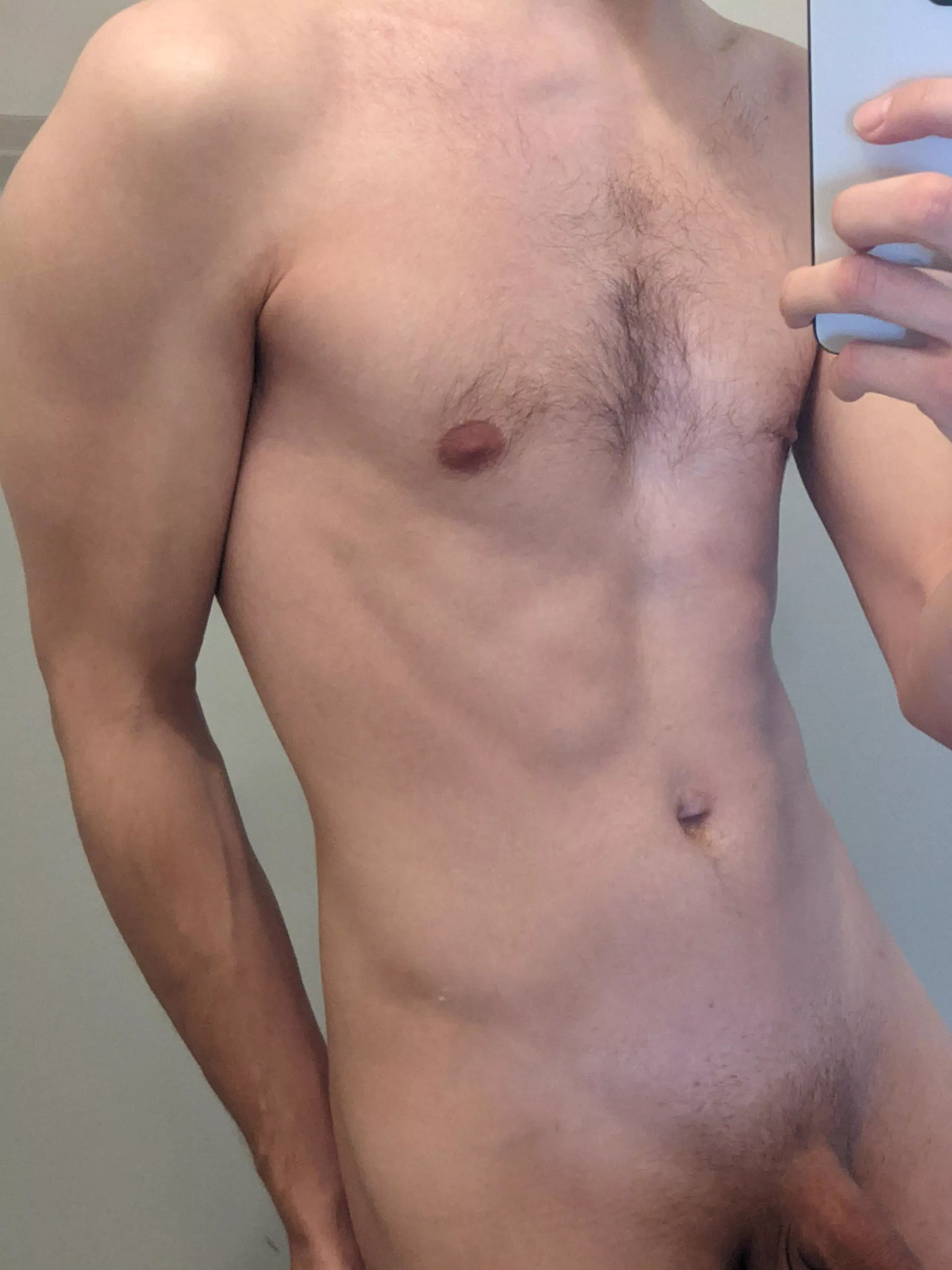 Kiss my stomach and I'll kiss your toes?