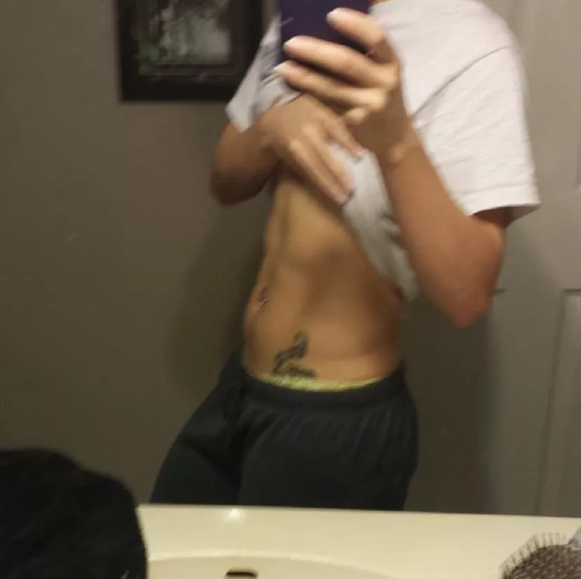 Monday morning abs with some panties to start the day