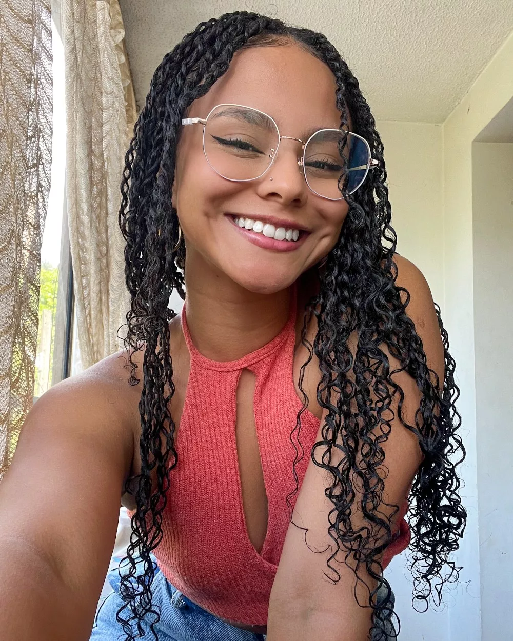 Natural smile and natural curls