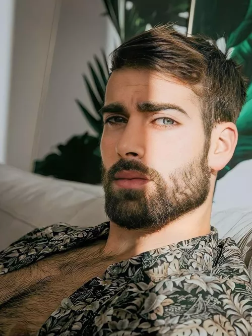 New haircut. I don't know if I should shave the chest hair. It's getting a bit wild. 😅