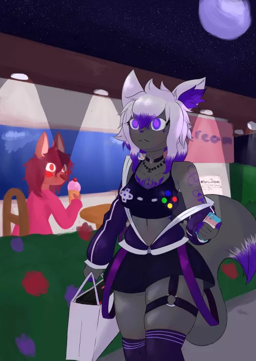 Night cat style~! By me: @KuroToDraw twitter