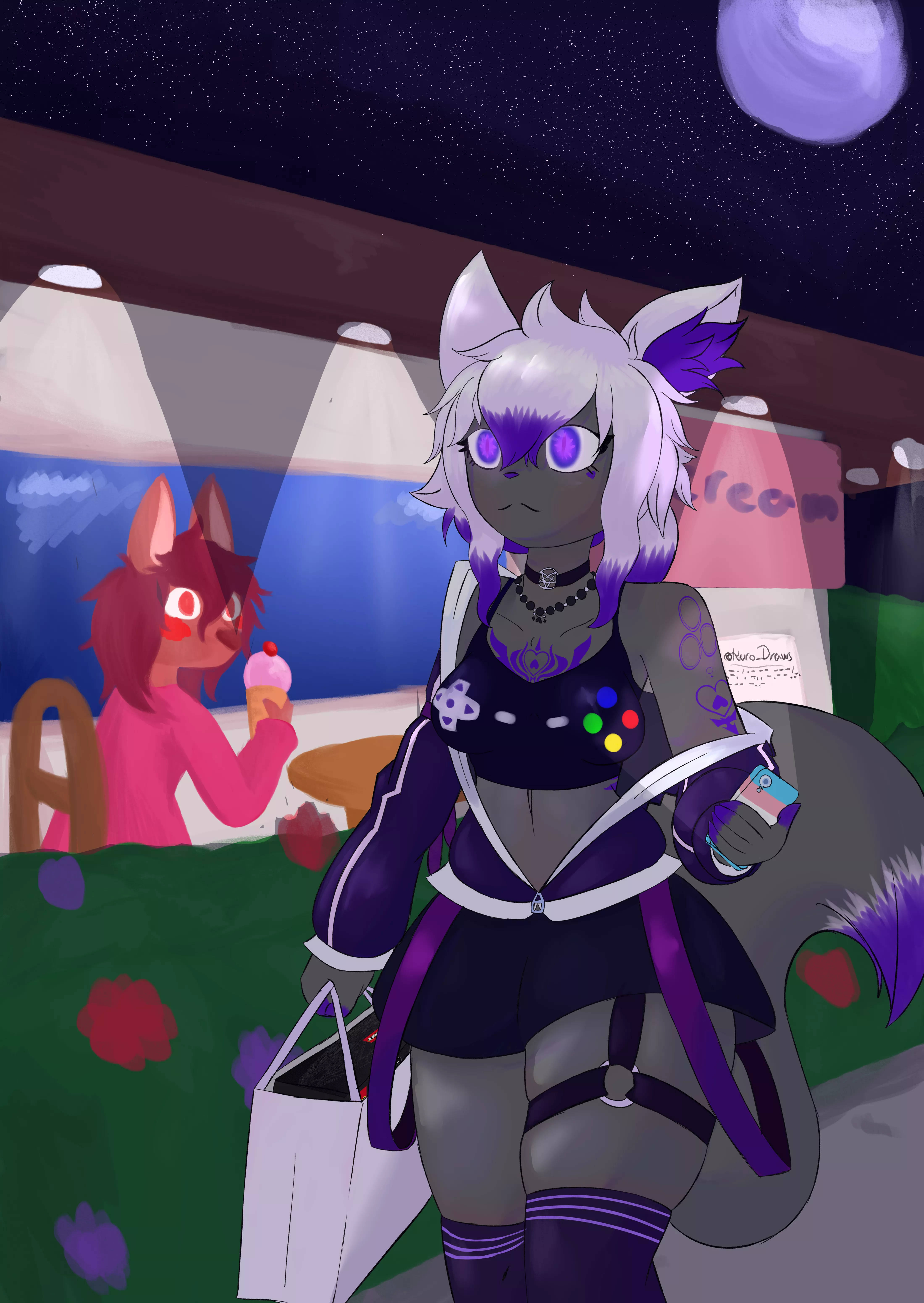 Night cat style~! By me: @KuroToDraw twitter