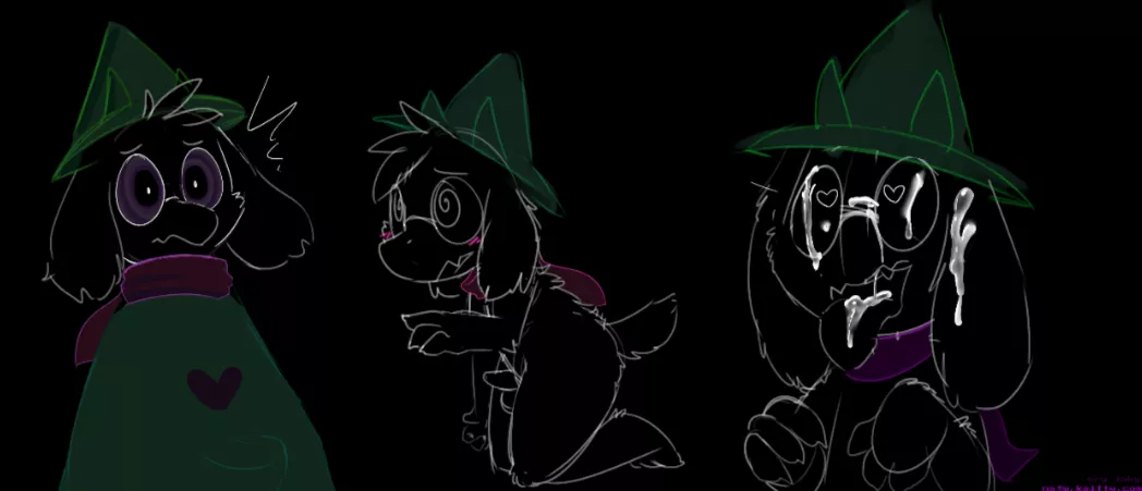 [Ralsei] gets hypnotized (artist: kaittycat)