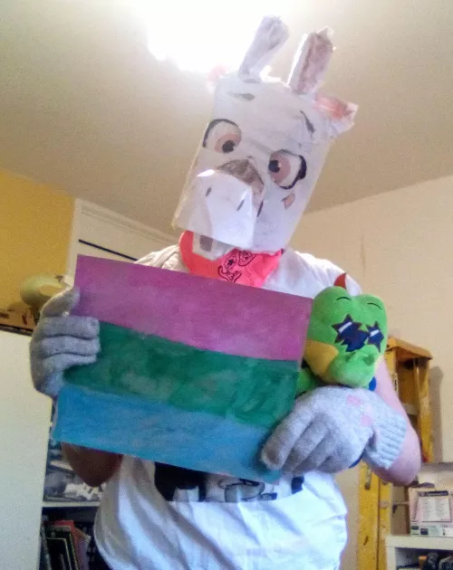 Rate my first fursuit from 1-11 (it's paper btw )