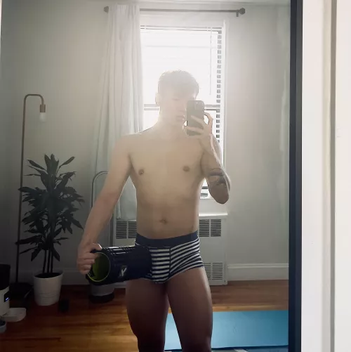 Recovery sunday! (Im in b. briefs because it gives me more range of motion.)