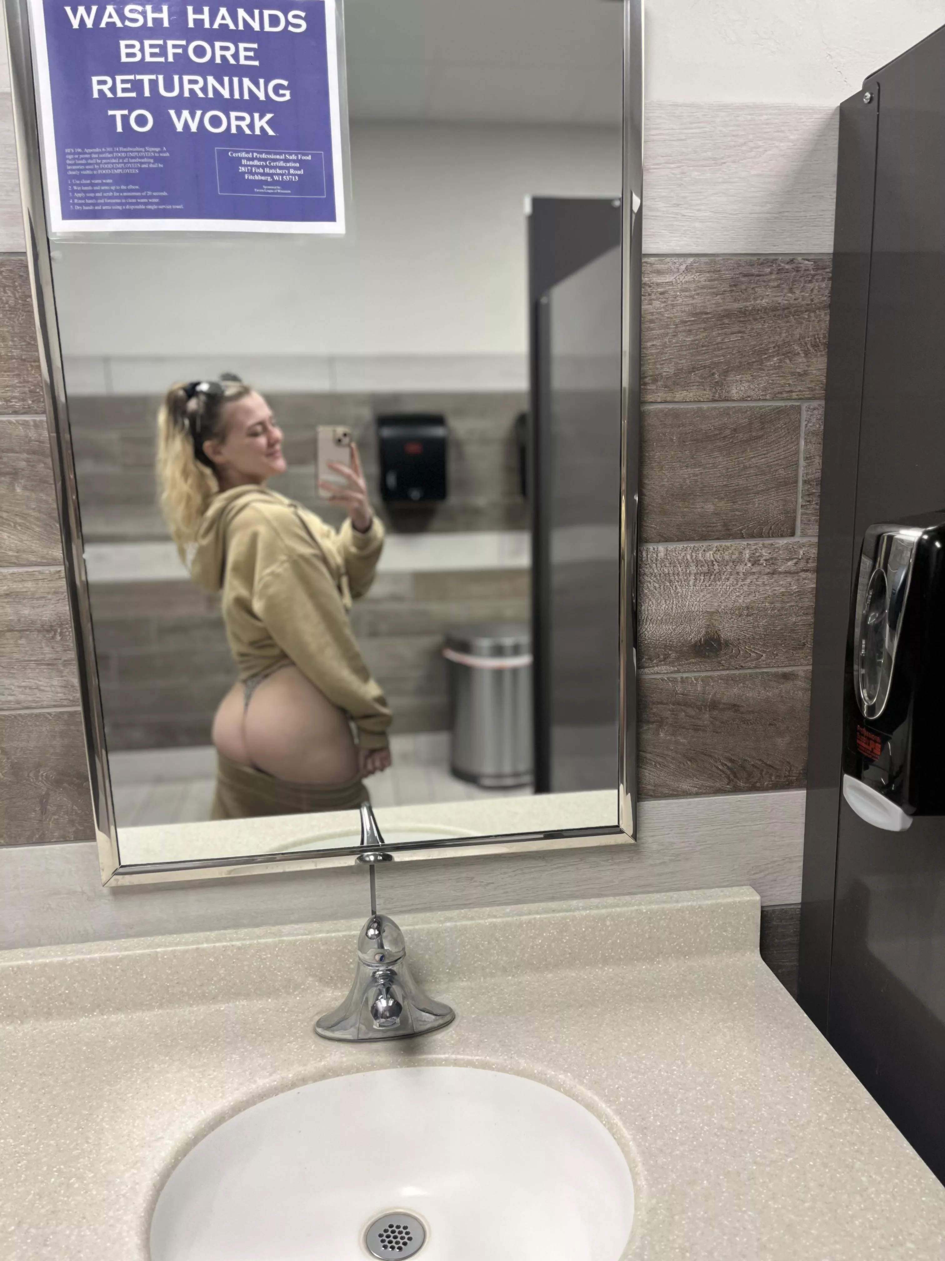 waiting to be fucked in the public bathroom