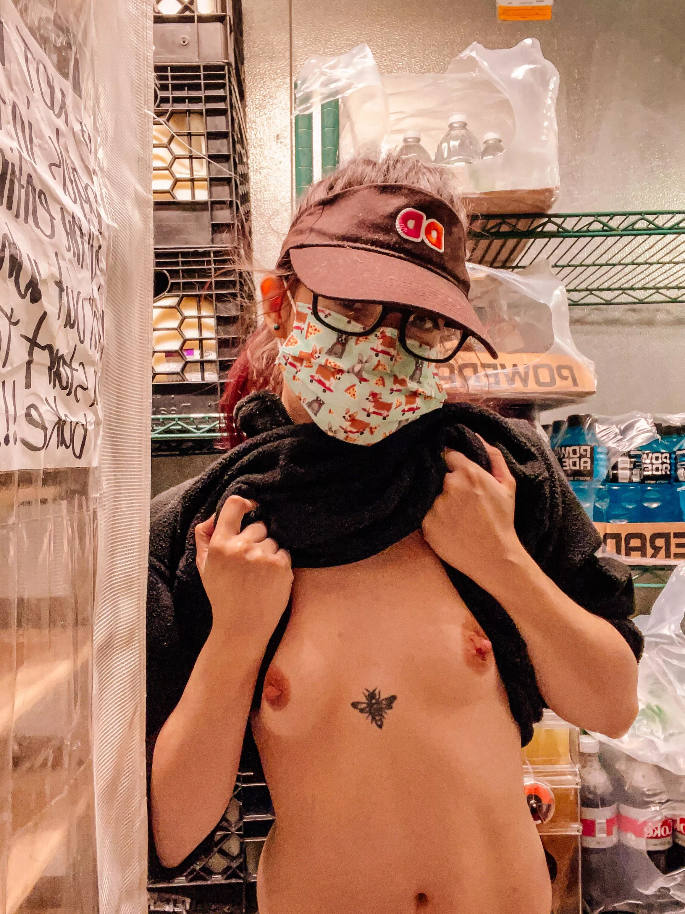 Who wants to walk-in on me in the walk-in freezer? 😉❄️🍩