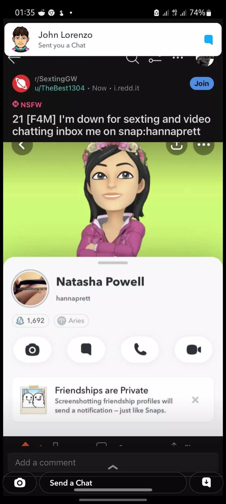 Add her on snap chat for a fun time. She is worth it