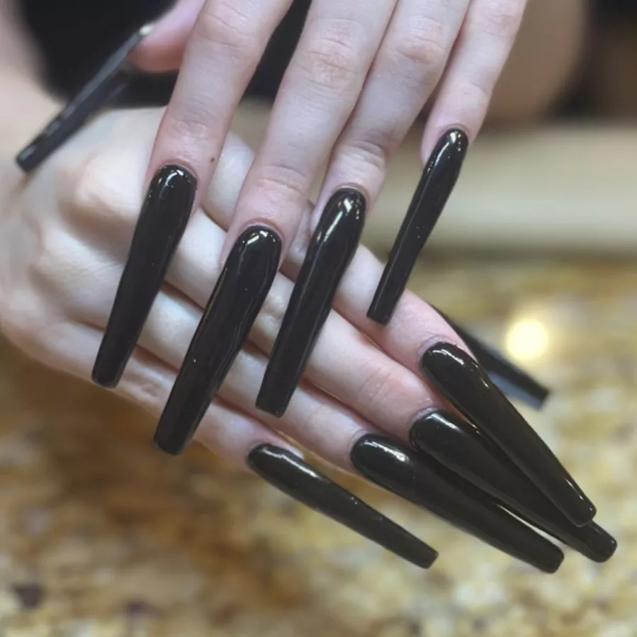 Black goth nails