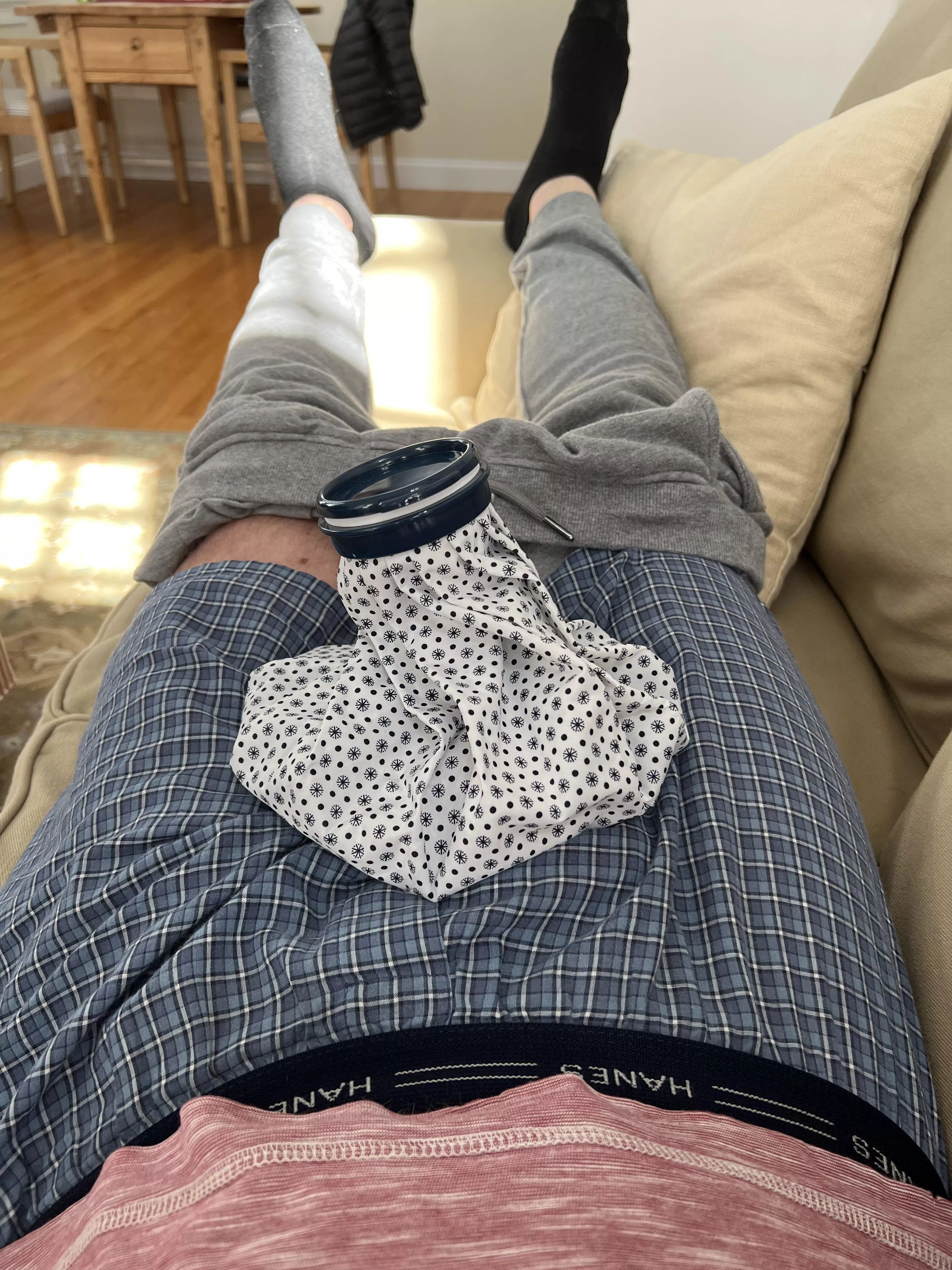 Boxers for the win for post surgery recovery 🥜