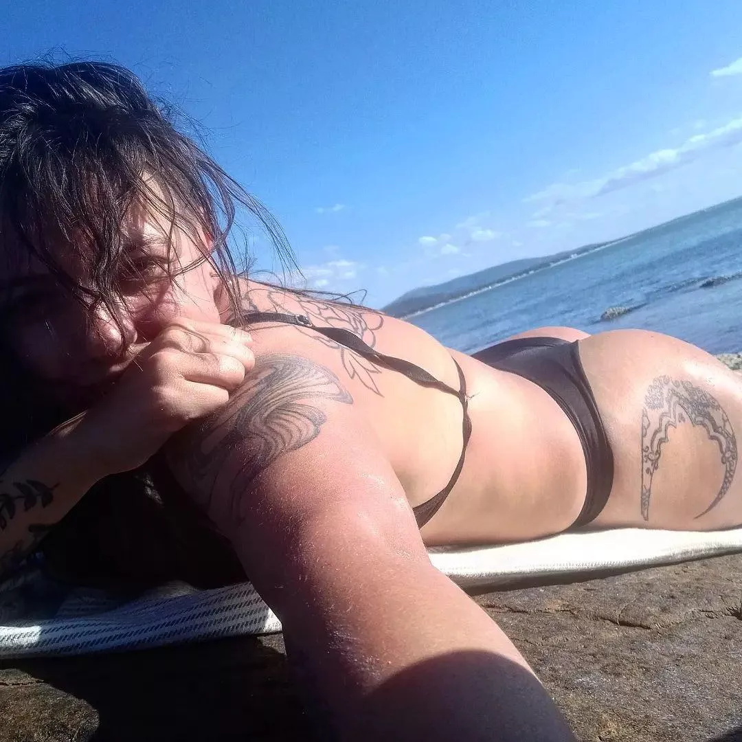 Chilling on a lonely beach and waiting for some pervert to fuck me.