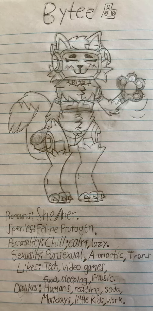 Finished my fursona! I think it’s pretty good since I can’t draw very well. Anything I should change? This is my first attempt btw