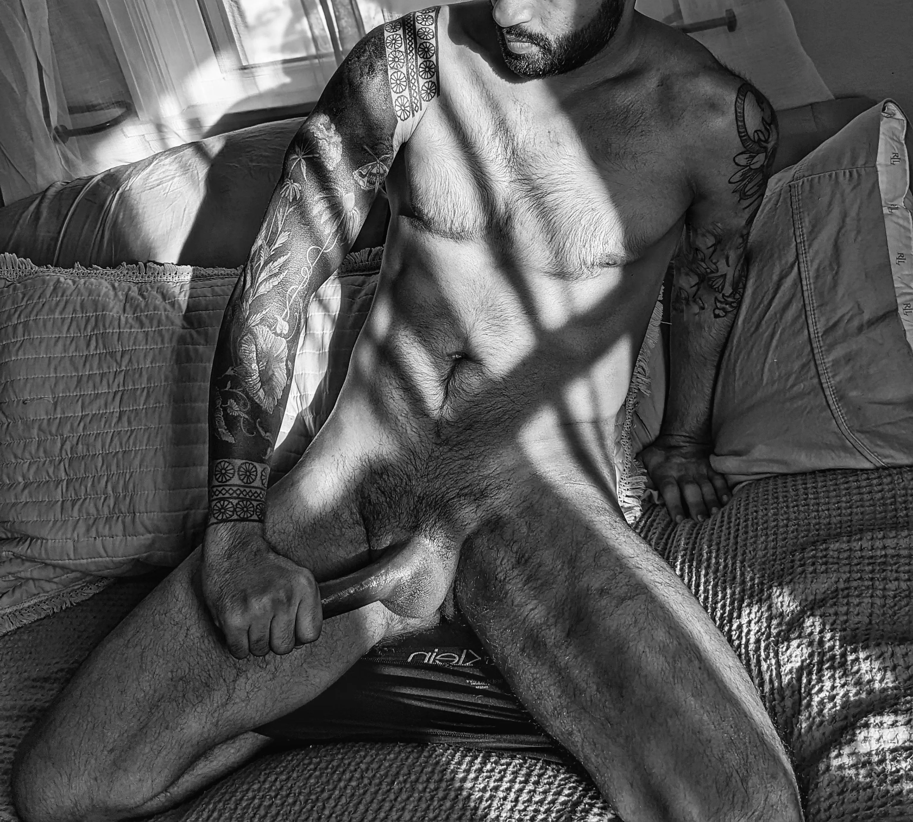 Getting my morning stretches in