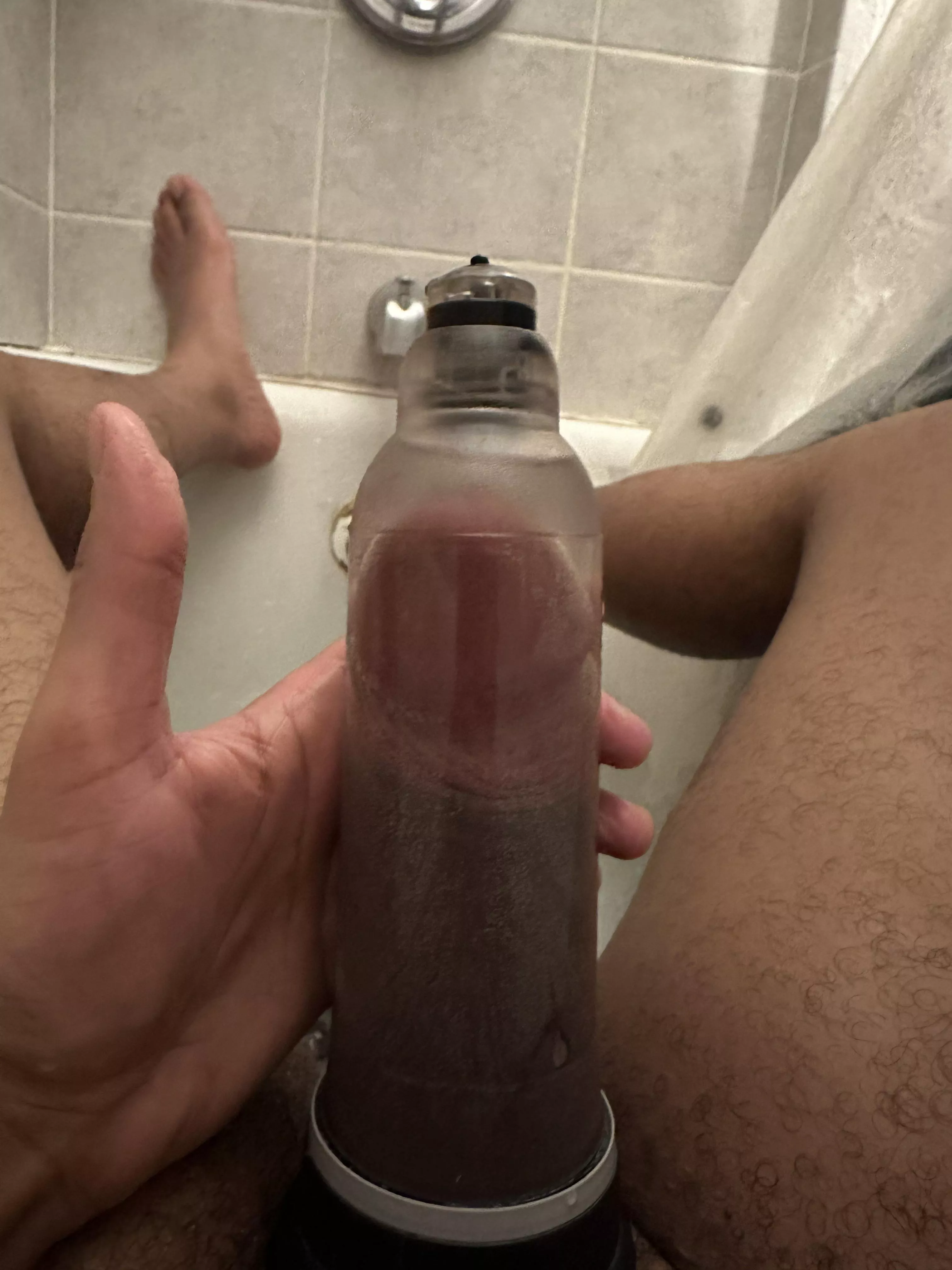 If only it looked like this outside the pump 😂 (fyi I used epsom salts and did exercise to “loosen” up my tunica)