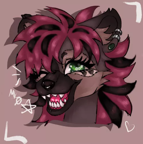 [og art] a headshot of my fursona