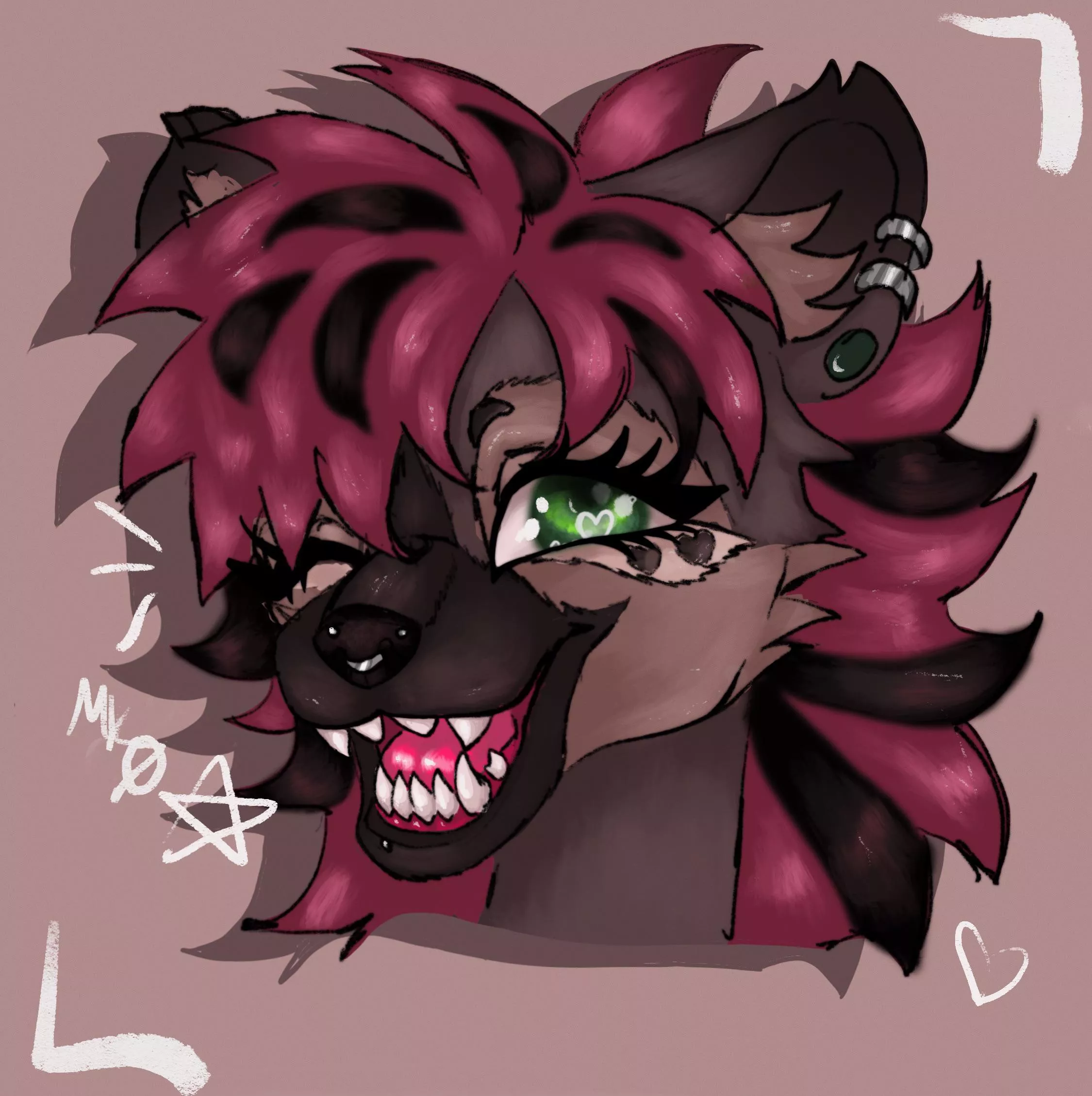 [og art] a headshot of my fursona