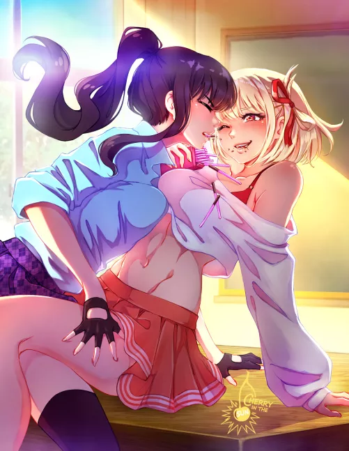 pocky game gone very well [lycoris recoil]