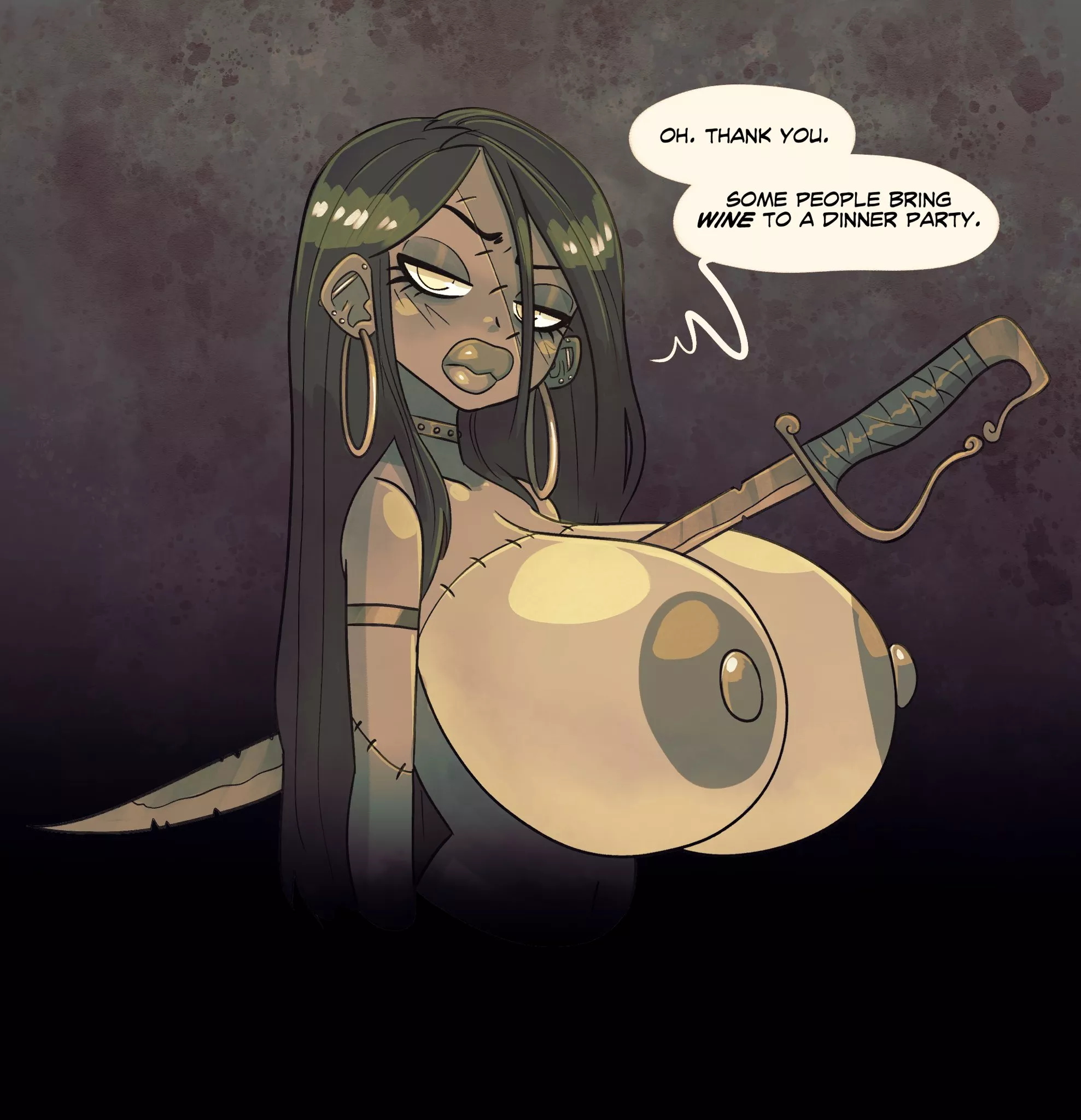 Zombie girl quickie, by @Rapscallion_Art