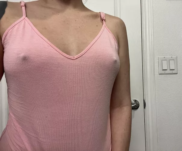 Can you tell the color of my nips in a pink shirt