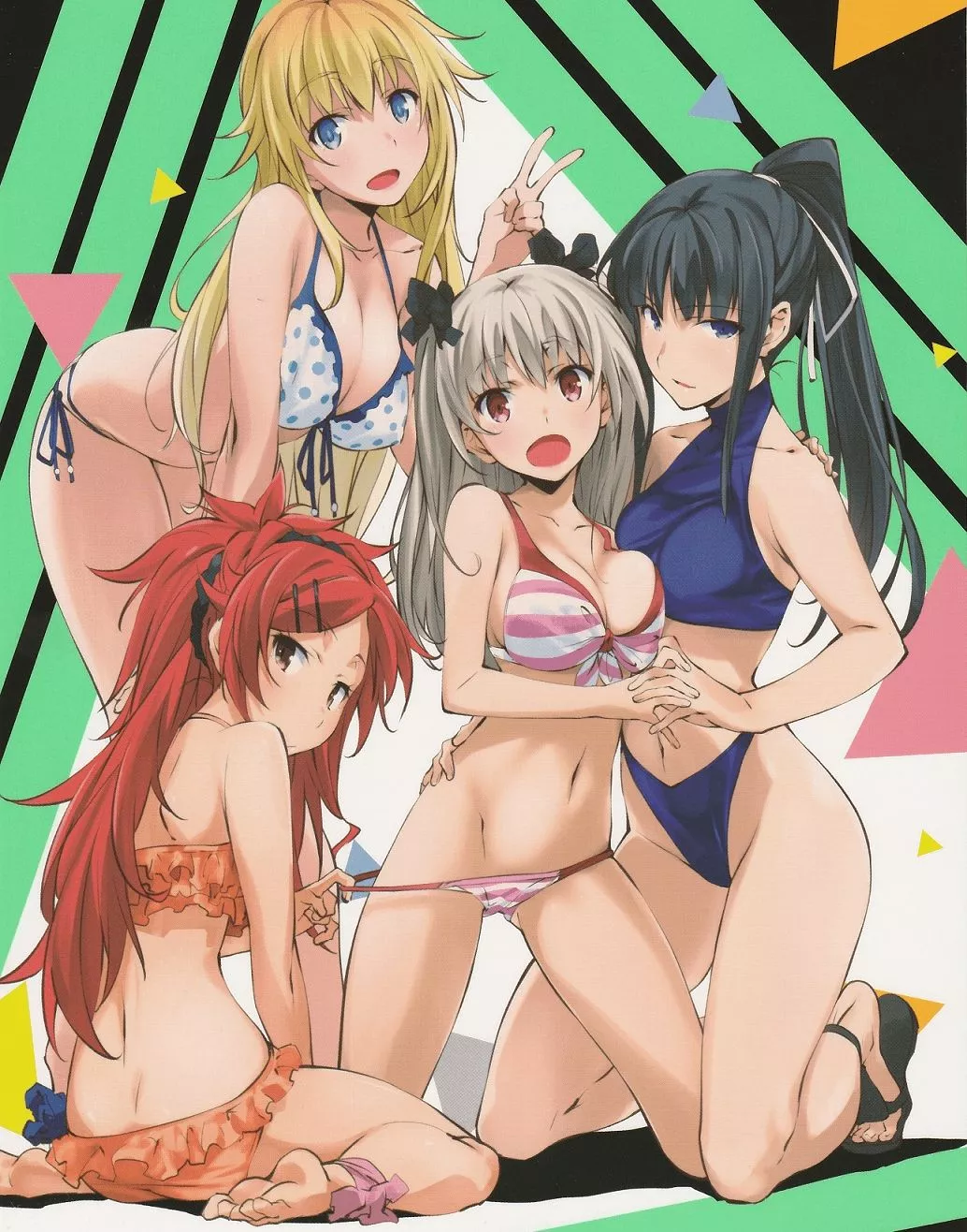 Canaria Utara and the other main girls in swimsuit - Qualidea Code [by Tabata Hisayuki]