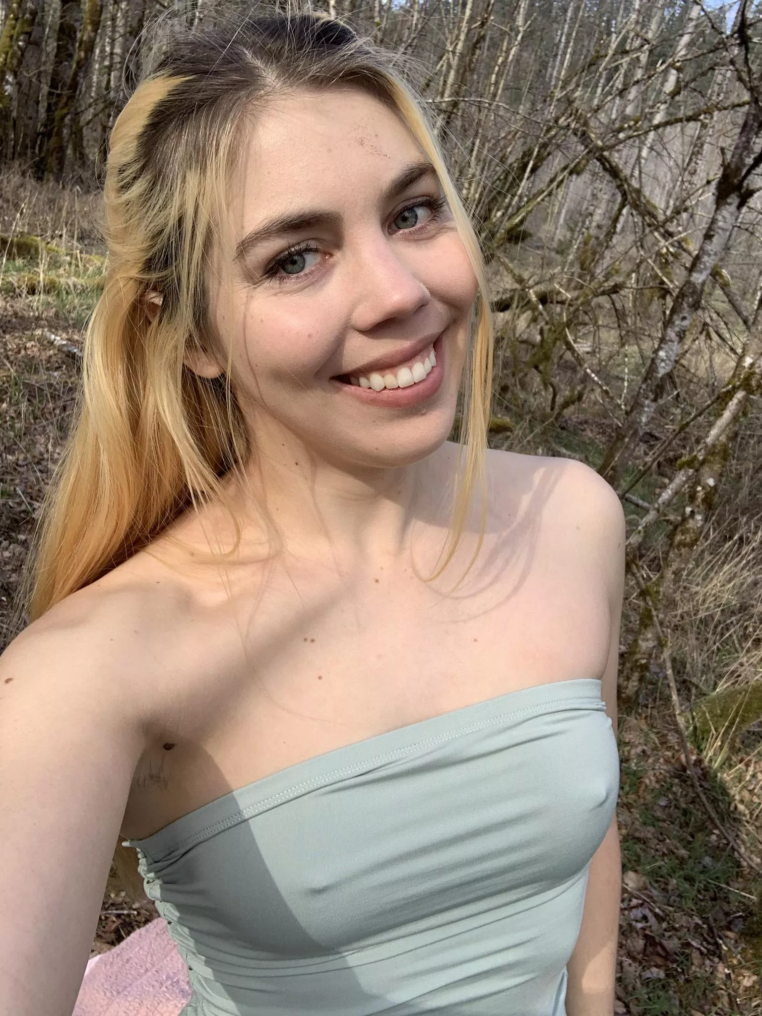 I didn’t realize I had dirt on my forehead haha