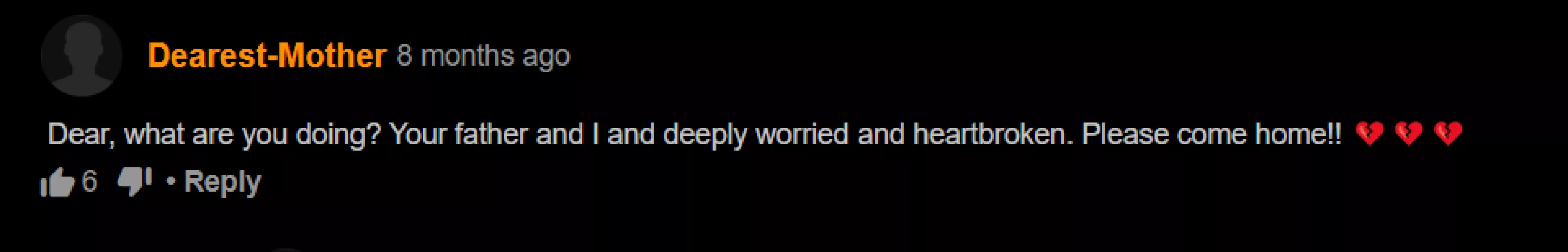 mother is worried sick