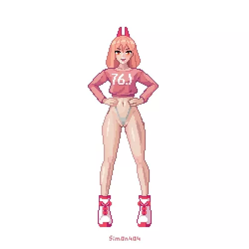 Pixel power figurine by me(sim0n404) [chainsaw man]