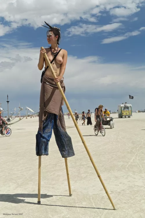 Talented on stilts! Burningman