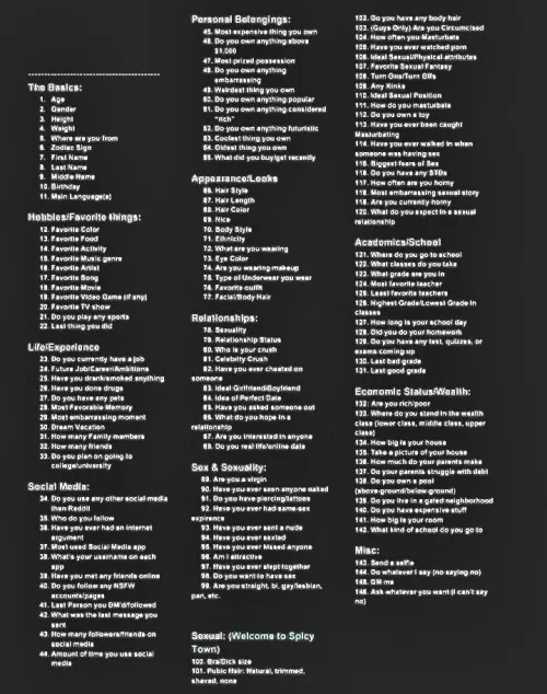 Ask more then one number if you like and state if you want M or F to answer or both.