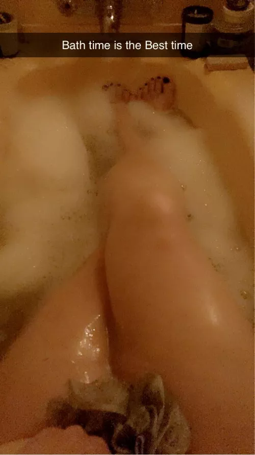 Enjoying another LUSH bath. Soaking these tired dogs.