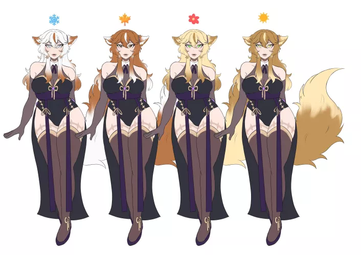 I finished a character design commission for an oc of a pretty fox girl! [my art]