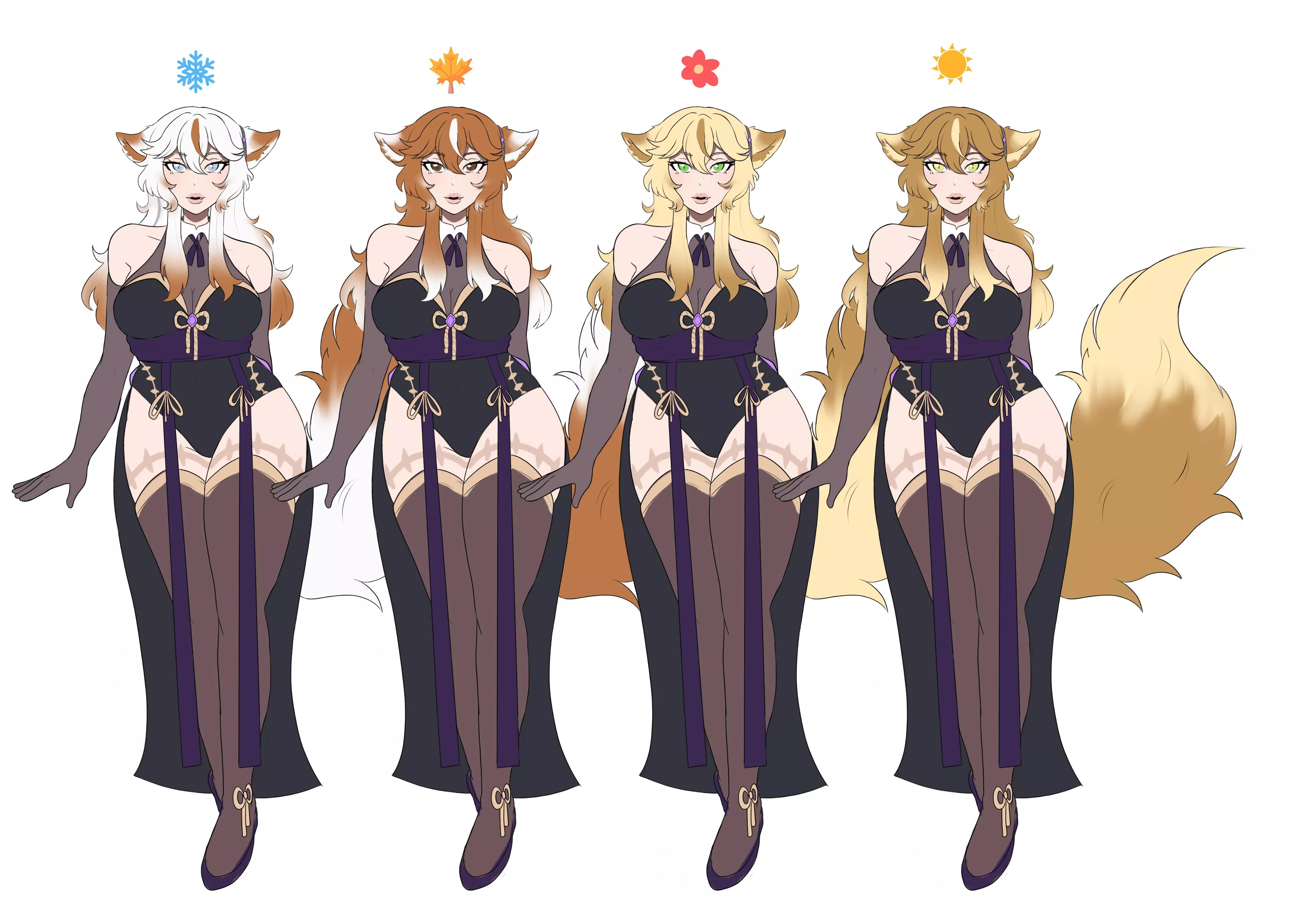 I finished a character design commission for an oc of a pretty fox girl! [my art]