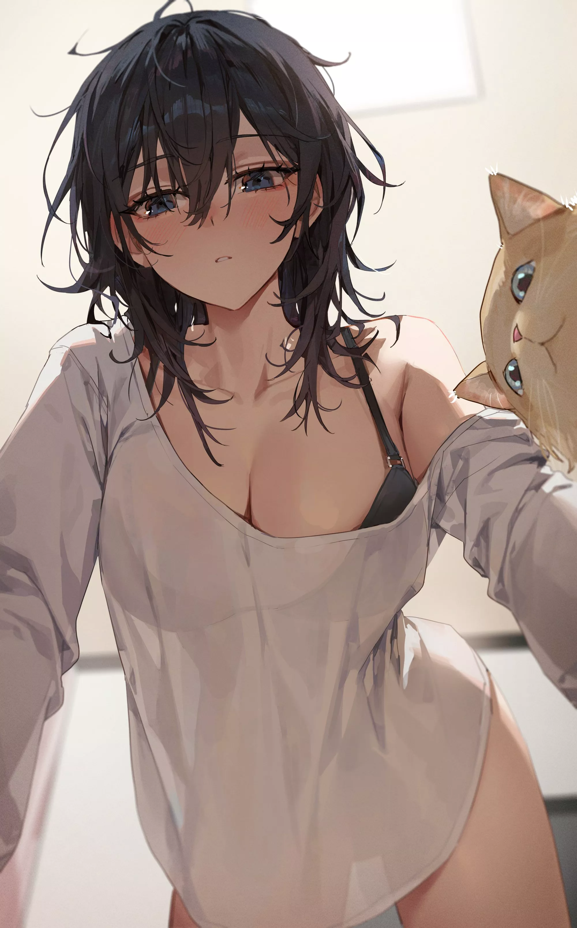 Ishimi & her Cat [Artist's Original]