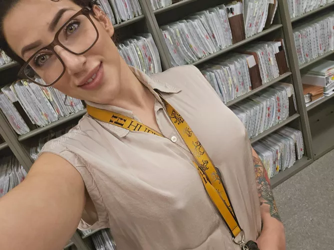 Just doing the Lord's work by keeping a happy work environment by going braless hahahah