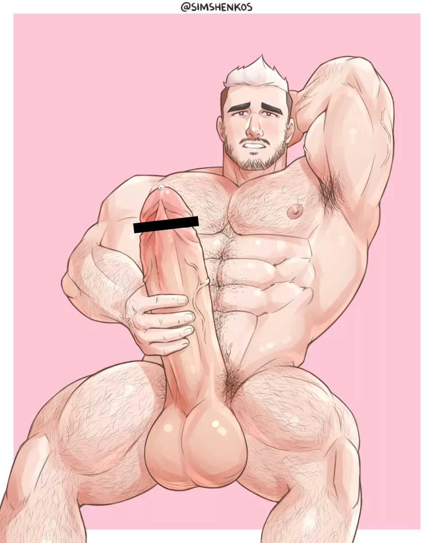 Looks like he could use a hand... or a mouth >;3 (OC by me, @simshenkos!)