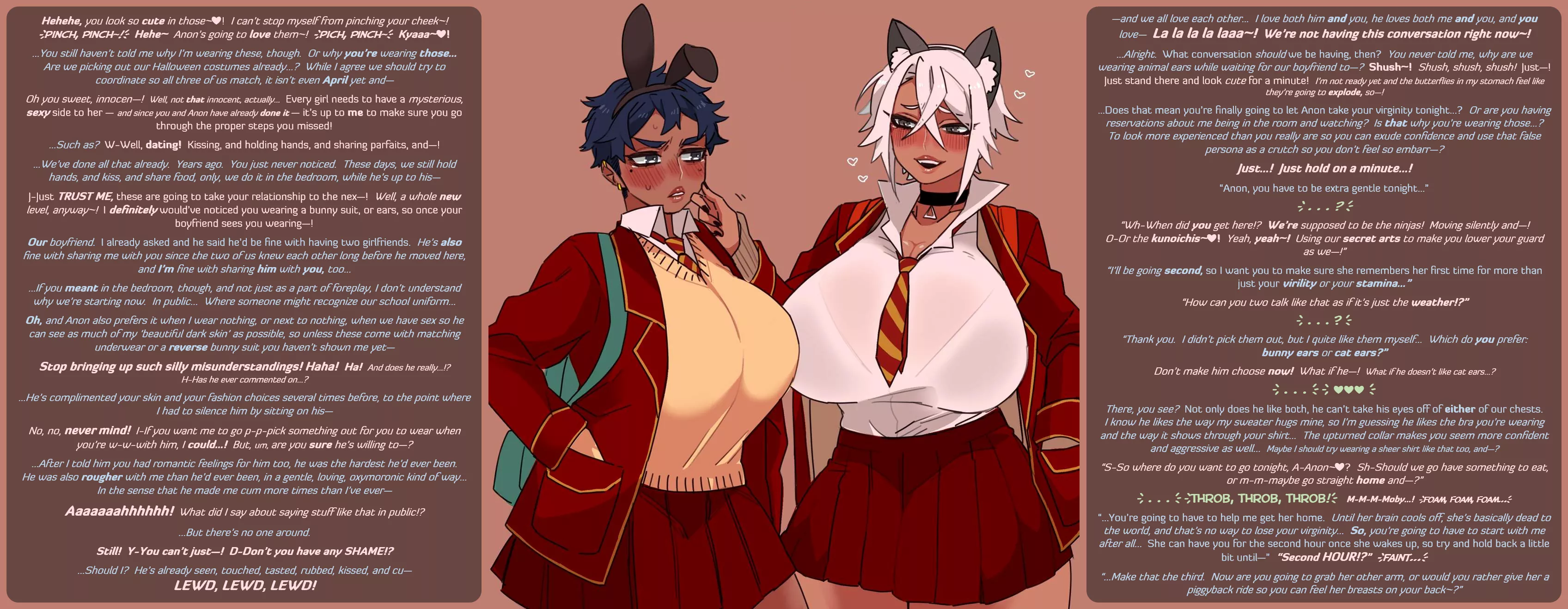 [(M)xFxF] Consider this a free sample {Sequel][Series][Childhood friends to lovers][Tomboy][Tsundere][Kuudere][Boyfriend sharing][Oppai!][Animal ears][Shy][Experience gap][MtG caption][Artist: picco__{