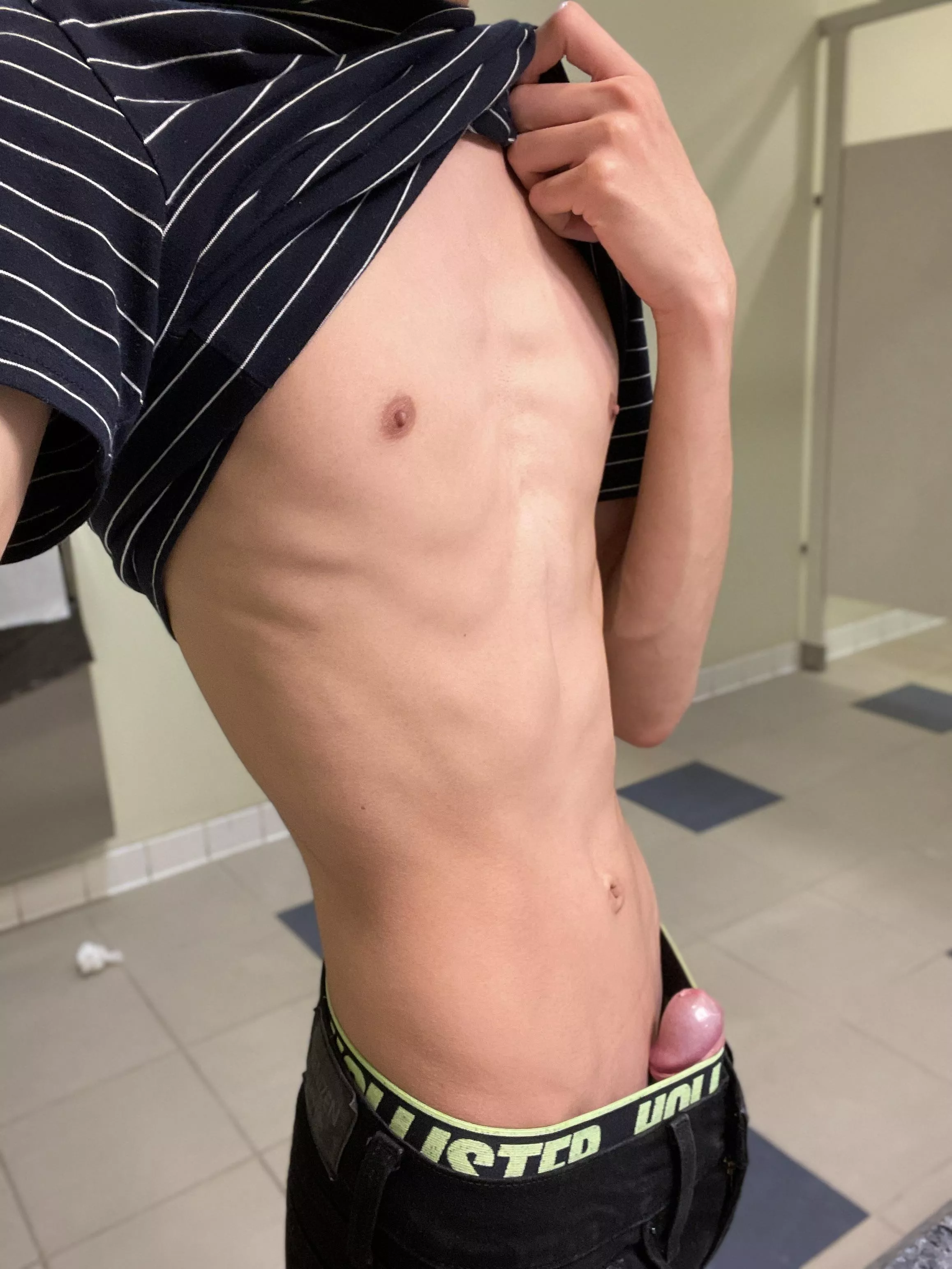 Peeking in the school bathroom