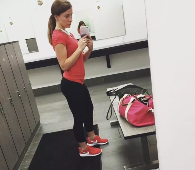 The gym is cold, my nipples are hard, but my outfit is on point