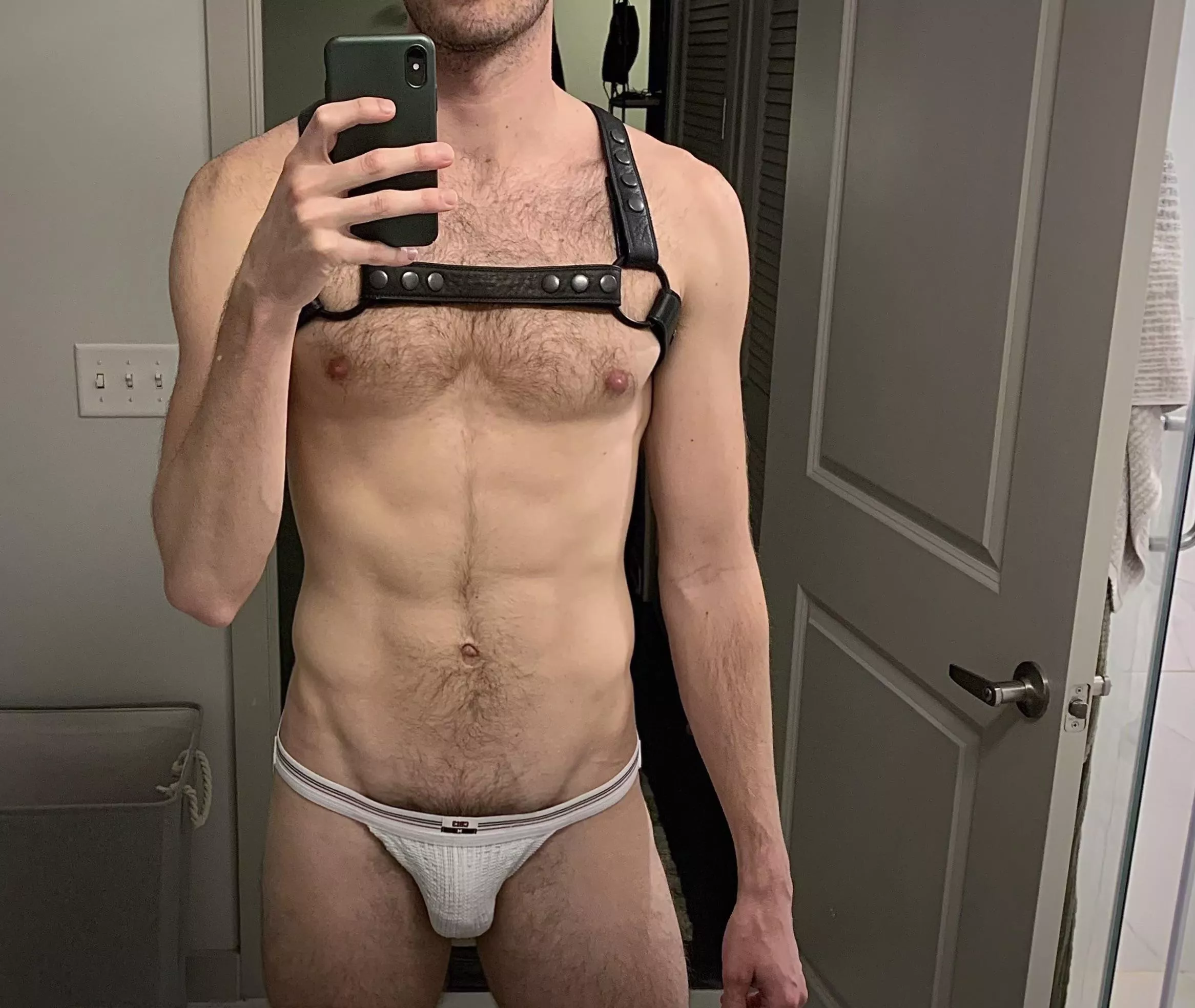 Trying a new jock with my harness. What do you think?