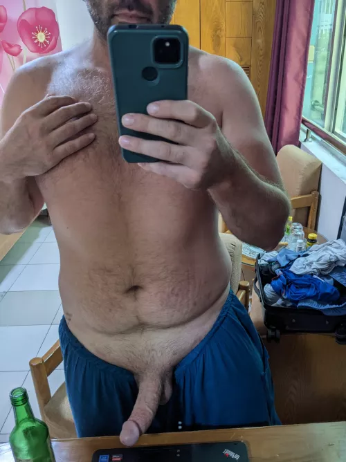 Working on my tan, may need to hot up a nude beach though...