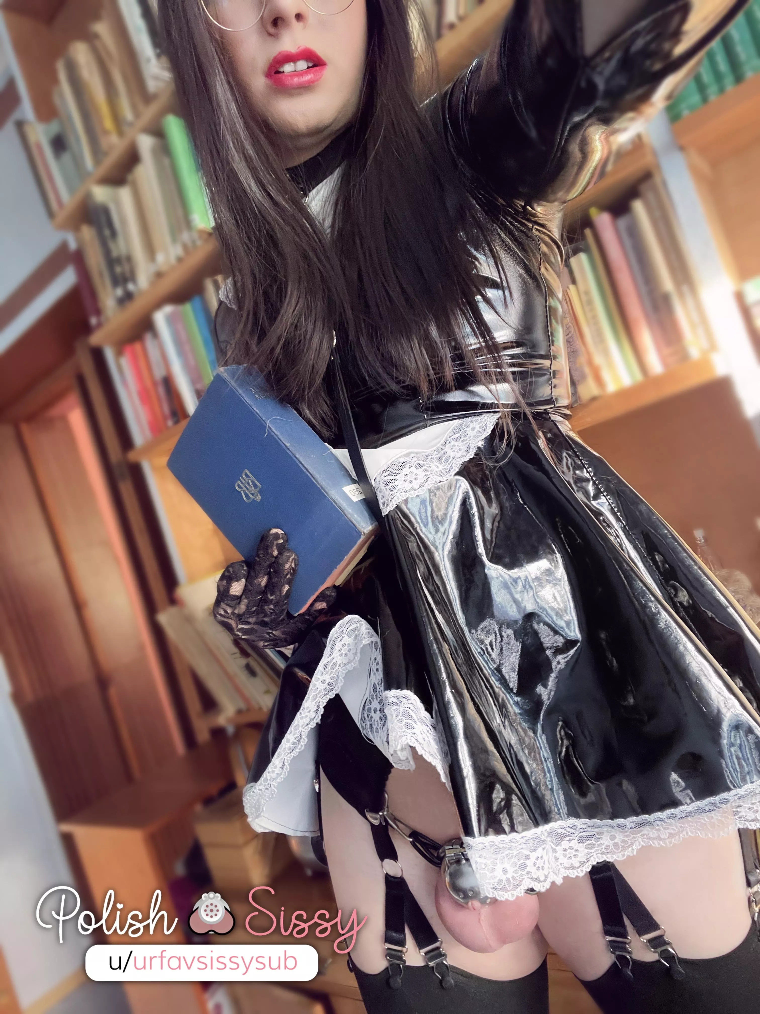 Are you surprised to see what's under my dress? It makes me a Good Sissy Maid, right? 😇🔐🖤