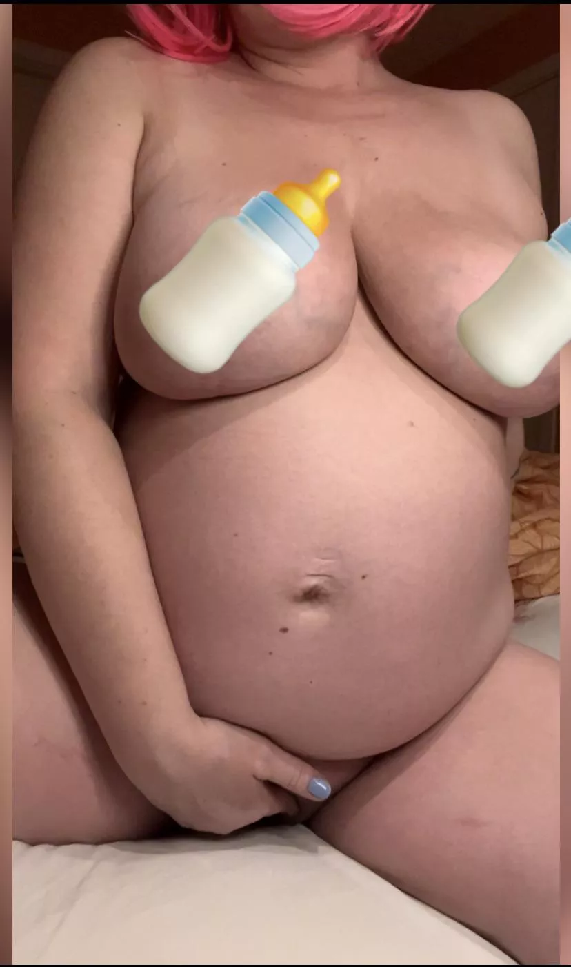 Being hornier than ever. It tickles all day long and boobs are leaking. God damn it’s hard to be me 🥵😅