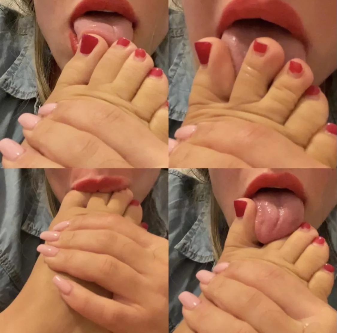 Can you lick between my toes for me? Then suck them for me... I love how that feels
